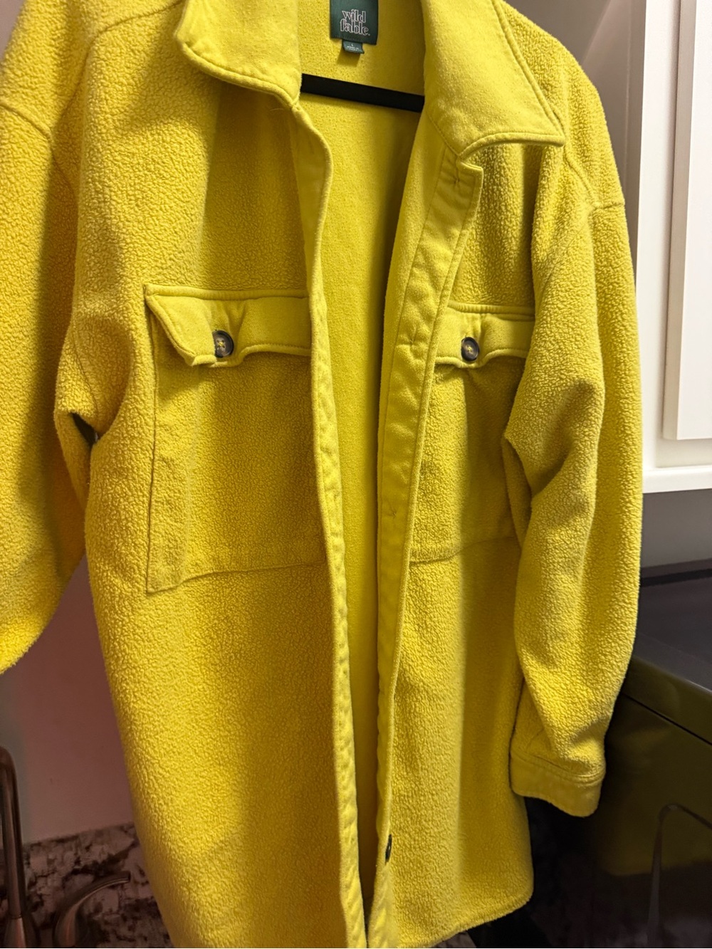 wild fable Bright Yellow Teddy Fleece Shacket
